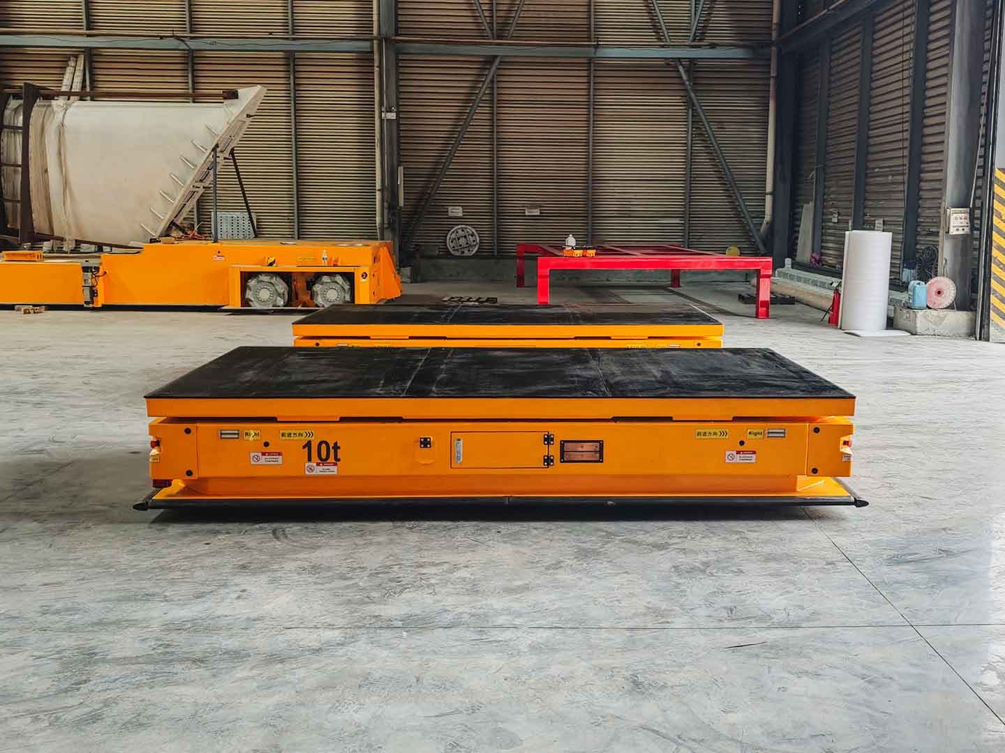 10t双车联动AGV应用于转运部件-1